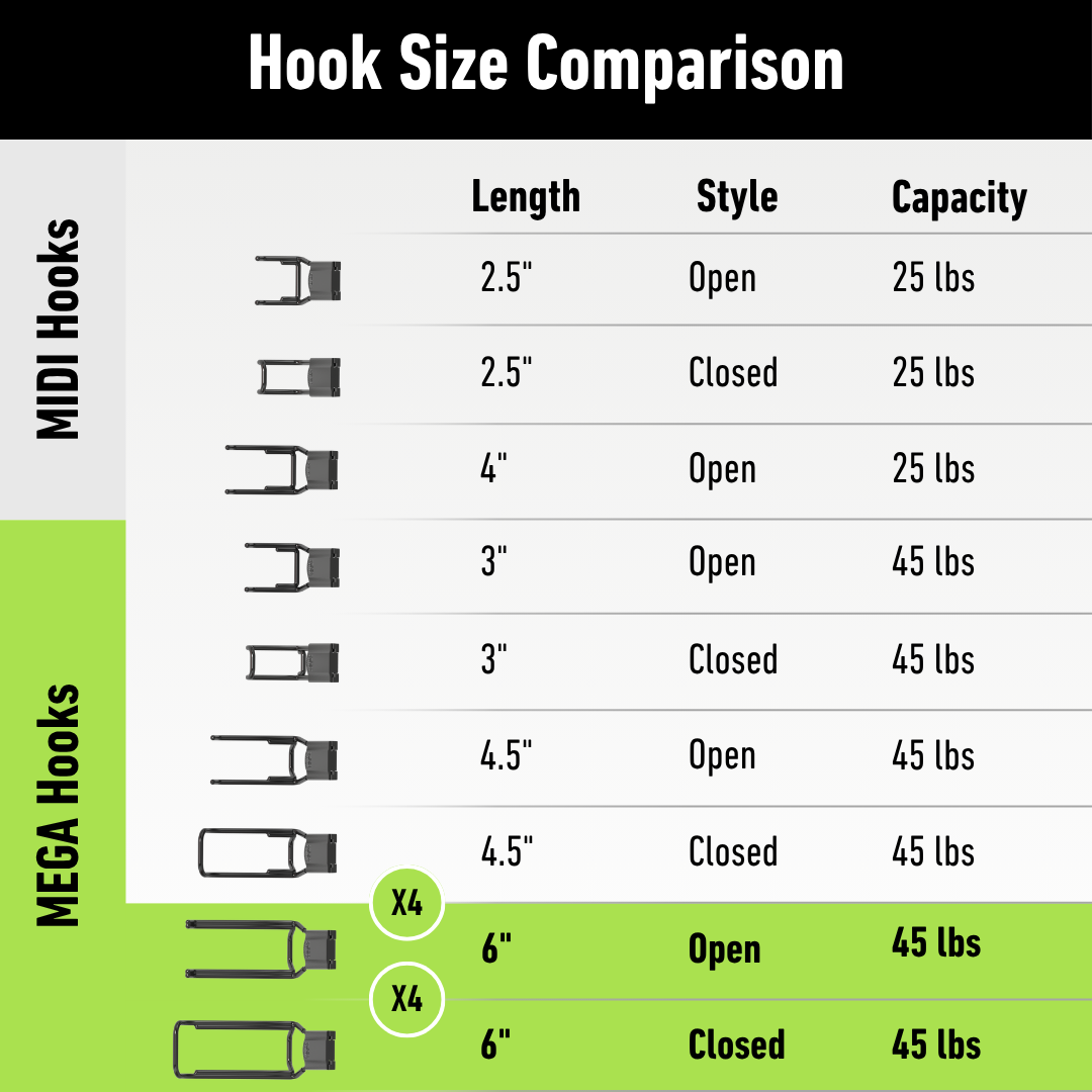 Black Friday 6" MEGA Hook 8-Pack - Holds up to 45 lbs
