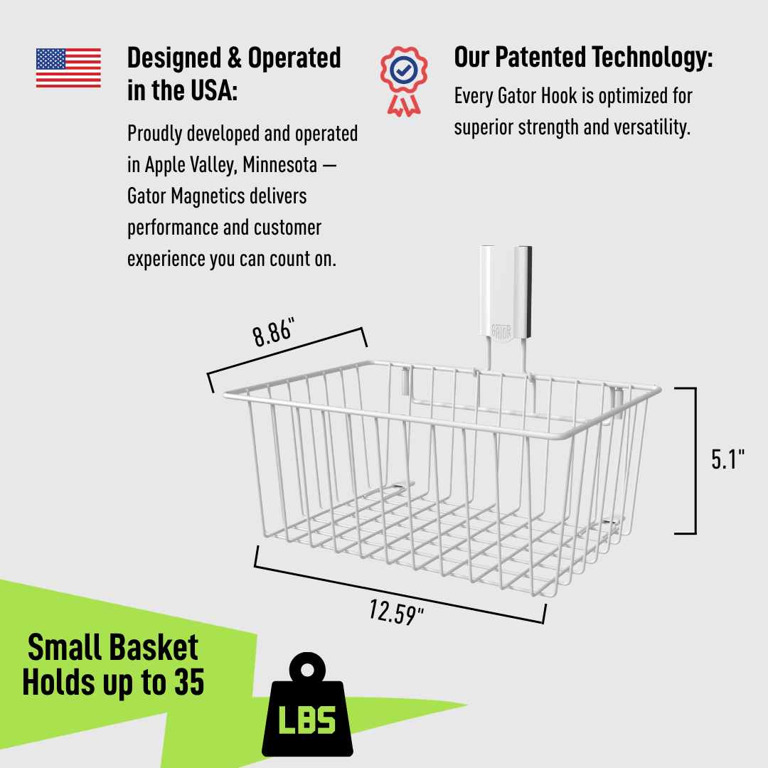 Small Utility Magnetic Basket - Holds up to 35 lbs