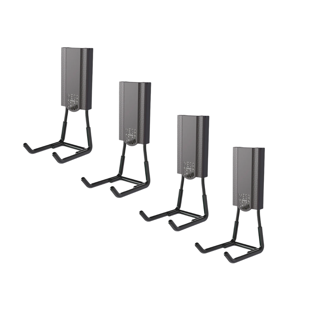 Black Gator Magnetics 3-inch MEGA Open heavy-duty magnetic hook 4-pack shown on a white background.