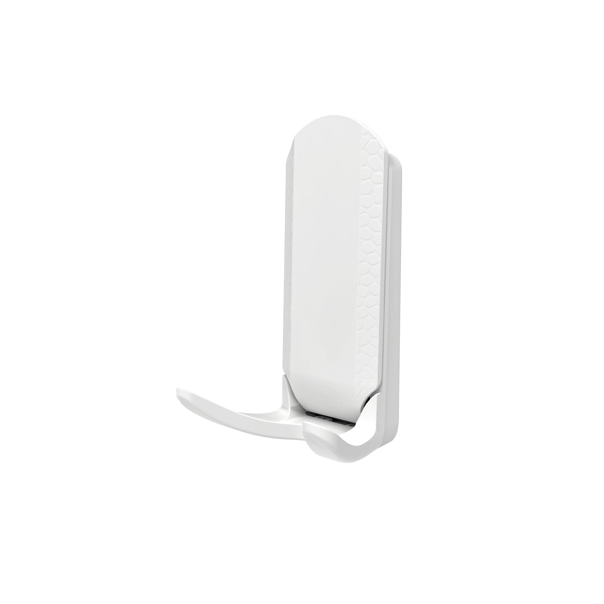 White Gator Magnetics hook product image, ideal for organizing tools, gear, and accessories on steel surfaces with patented lever lock magnetic technology.