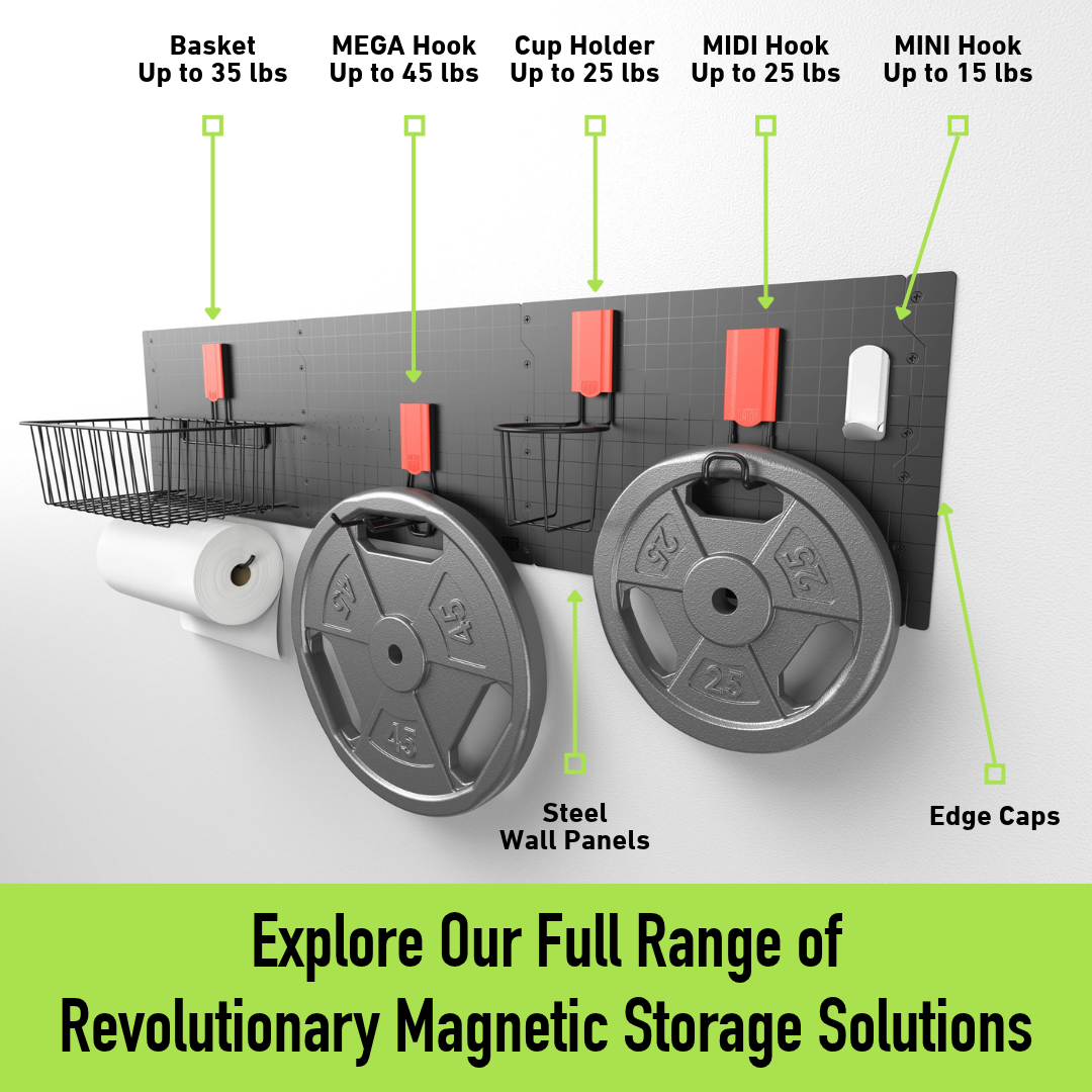 6" MEGA Open Magnetic Hook 8-Pack - Holds up to 45 lbs
