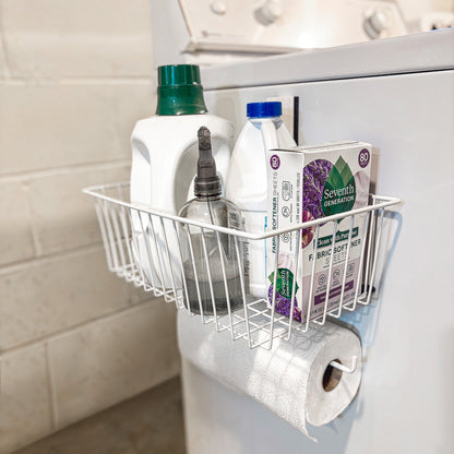 NEW 14" Magnetic Basket with Towel Bar White
