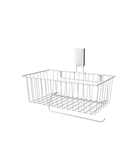 NEW 14" Magnetic Basket with Towel Bar White