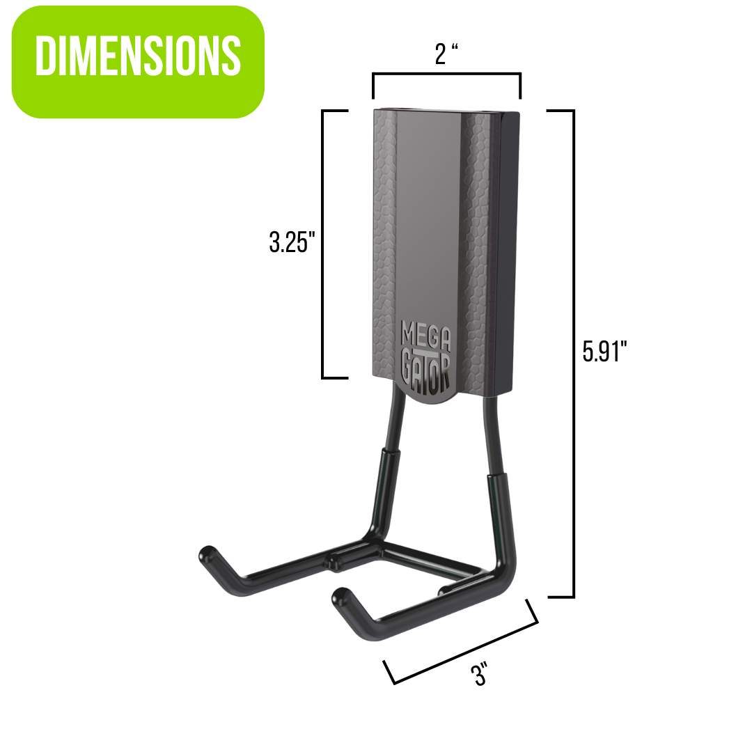 Gator Magnetics 3-inch Open Hook with product dimensions shown for accurate sizing and storage planning.