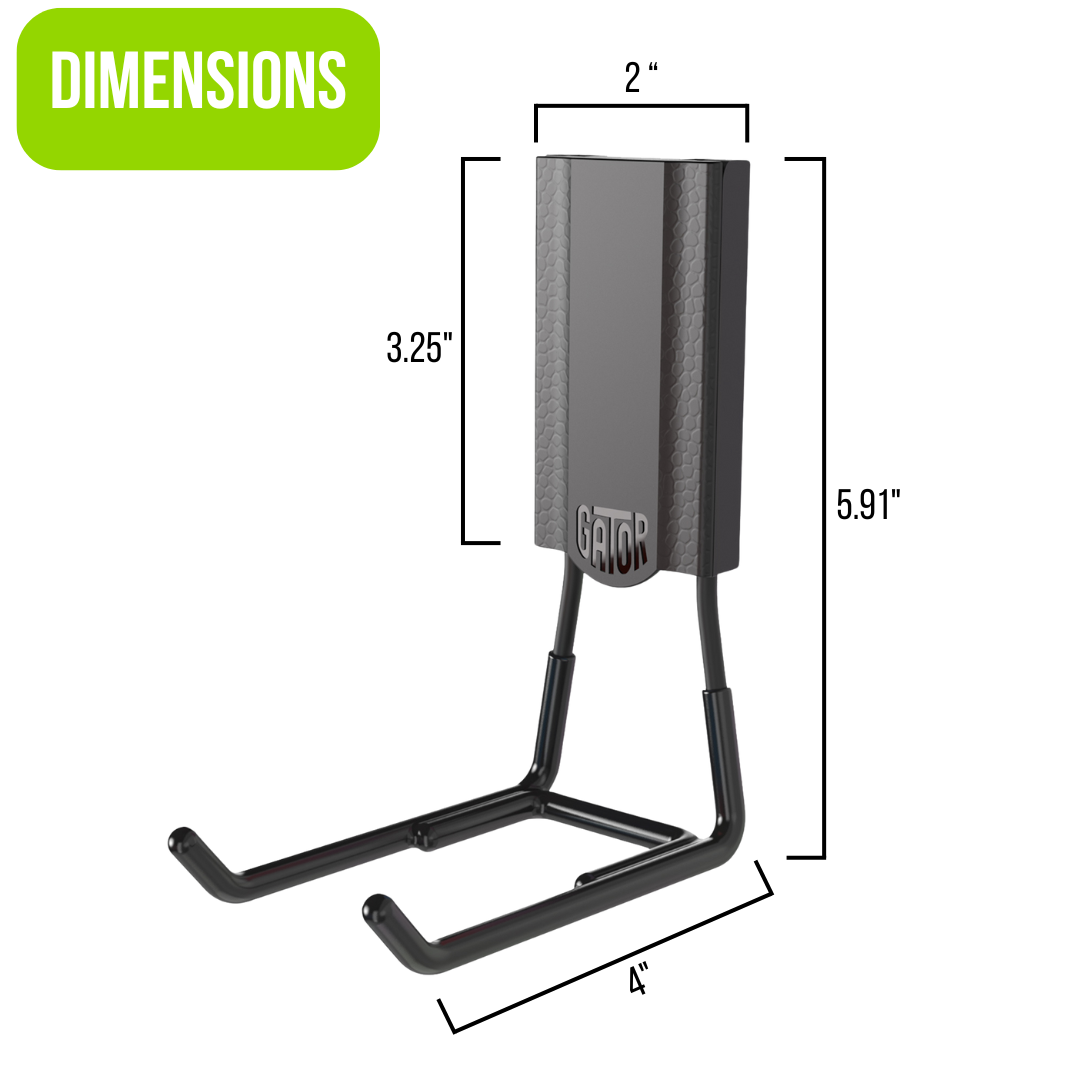 Diagram of Gator Magnetics 4-inch Open Hook with dimensions, showing 5.91-inch height, 4-inch depth, and 3.25-inch magnetic base width for garage and workshop storage.