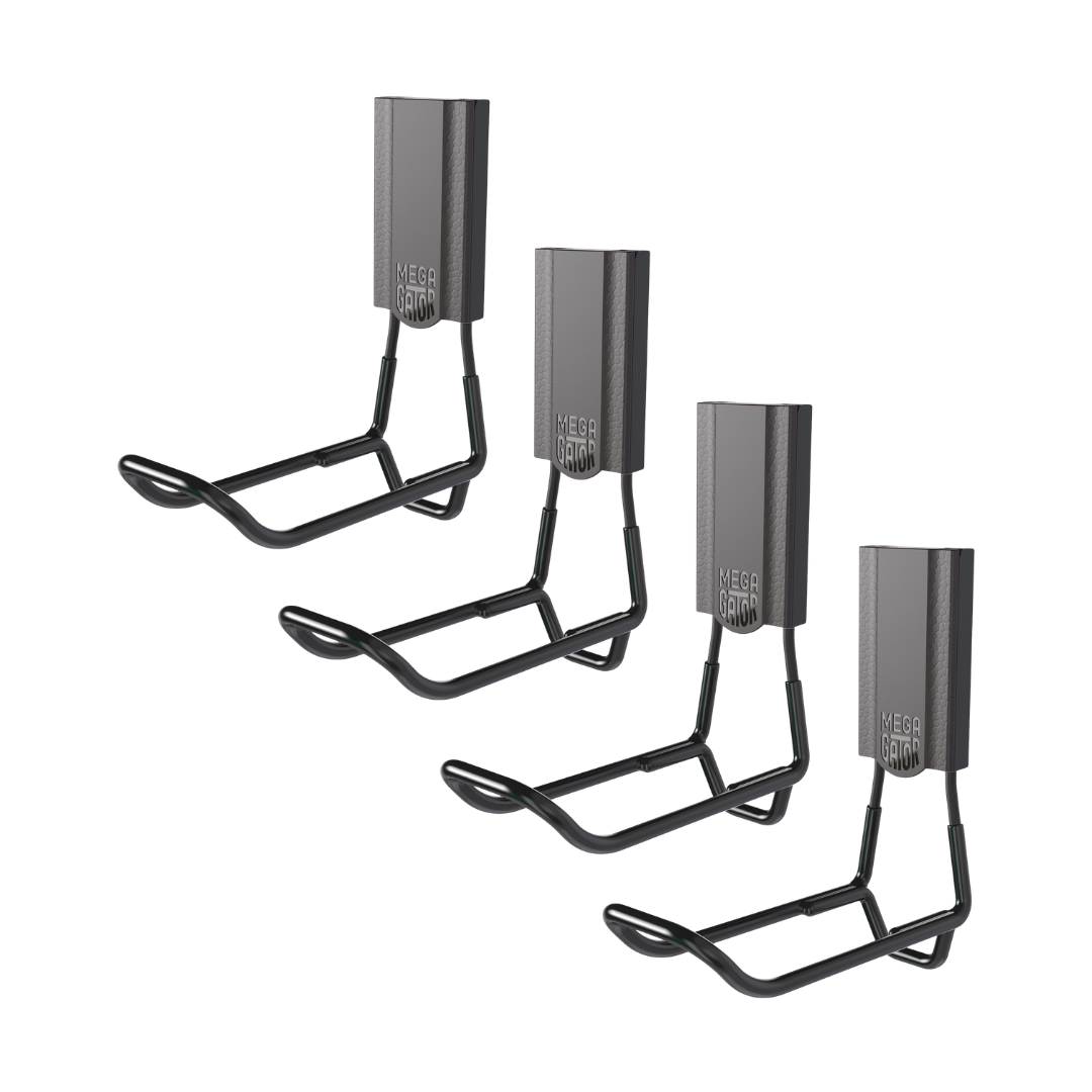 Black Gator Magnetics 4.5-inch MEGA Closed heavy-duty magnetic hook 4-pack shown on a white background.