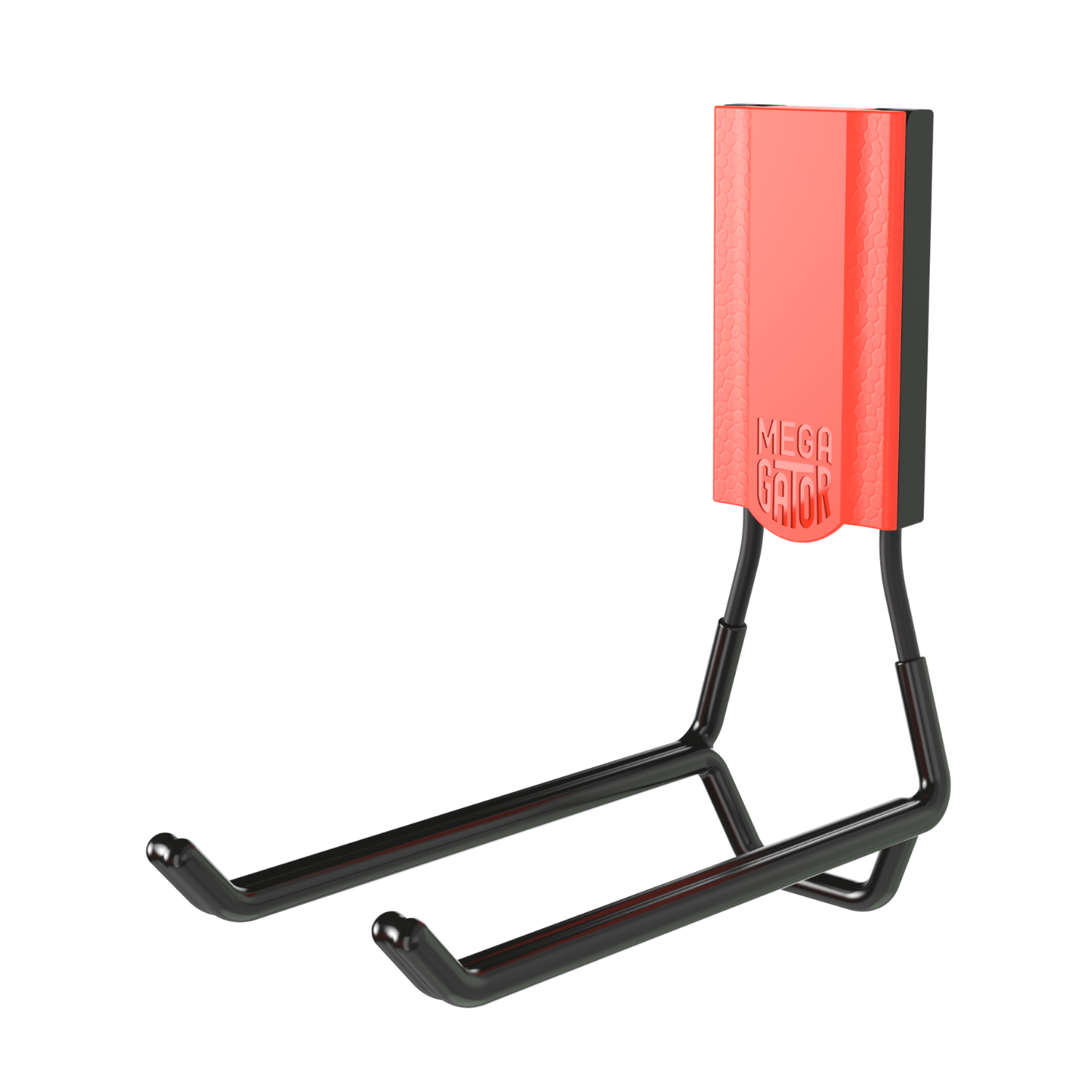 Red 6-inch MEGA open heavy-duty magnetic hook on a white background.