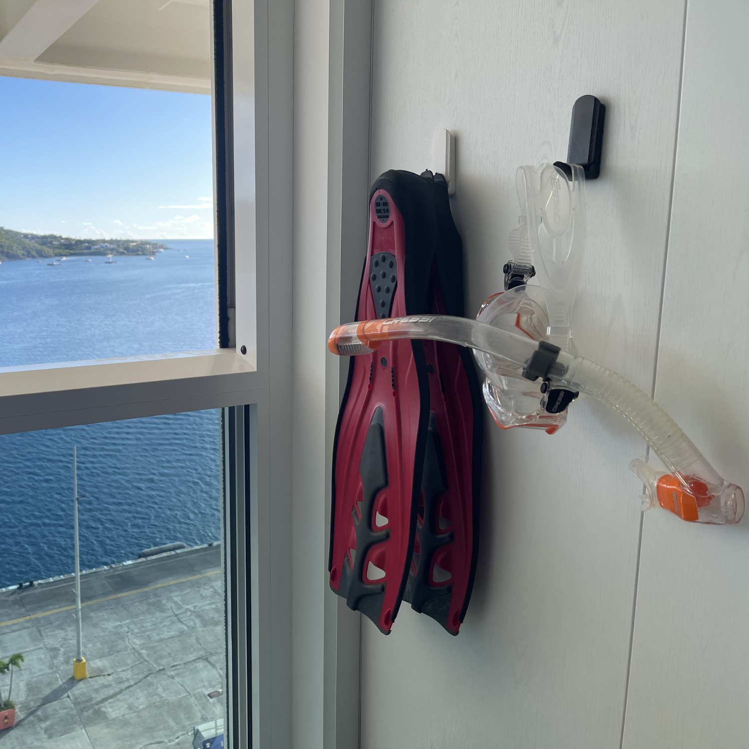 Gator Magnetics mini hooks are the best magnetic hooks for cruises and hanging things in a cruise cabin on steel walls.